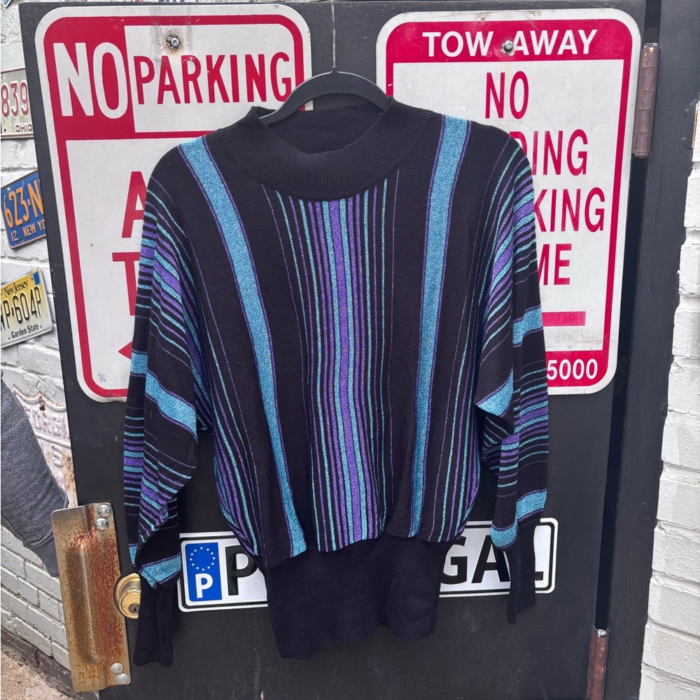 Sm Striped Black and purple Sweater